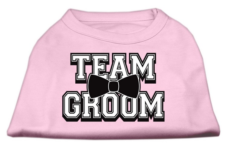 Team Groom Screen Print Shirt Light Pink XL